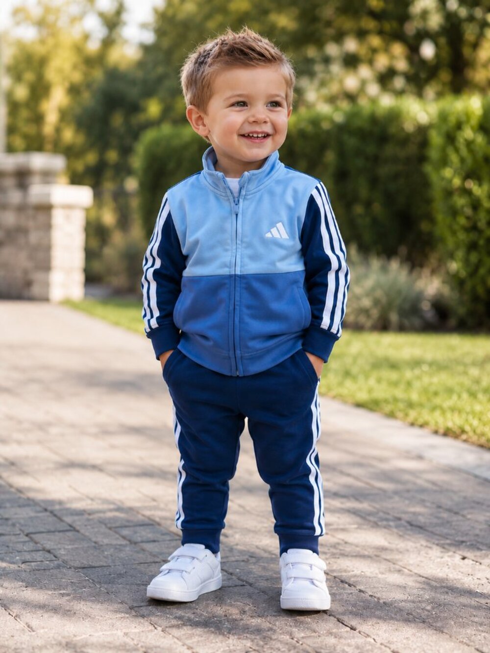 NWT Adidas Toddler Boys 2-Piece Jogger Set Size 2T Blue Track Jacket & Pants
